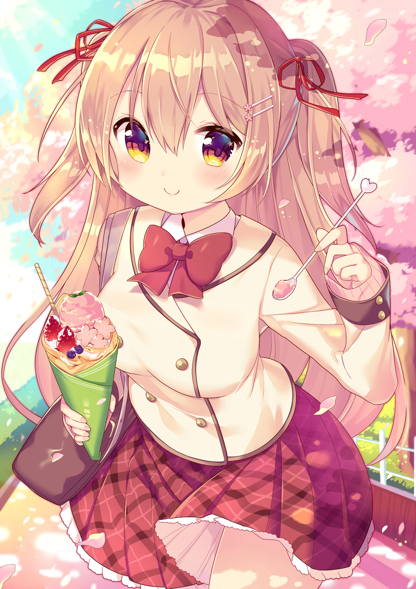 This is a pixiv picture whose title is 放課後の桜デート.