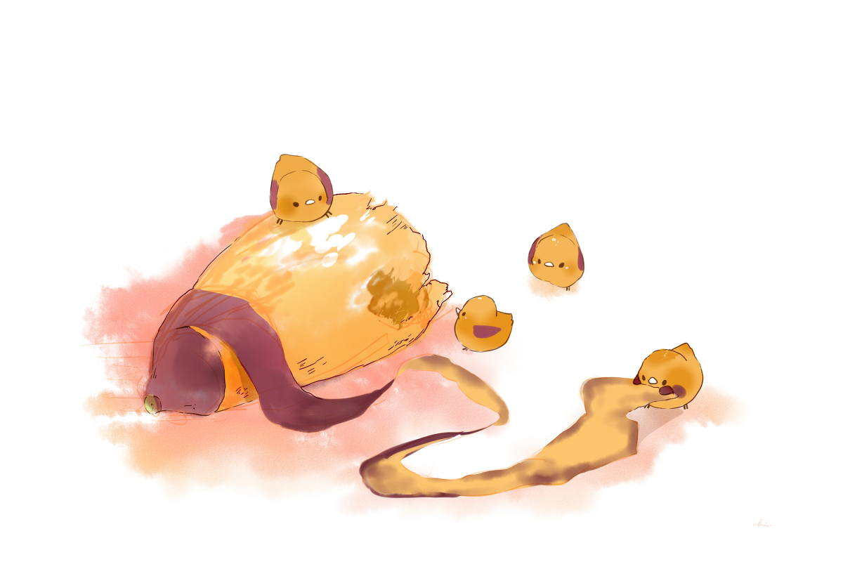 This is a pixiv picture whose title is 焼きいも.