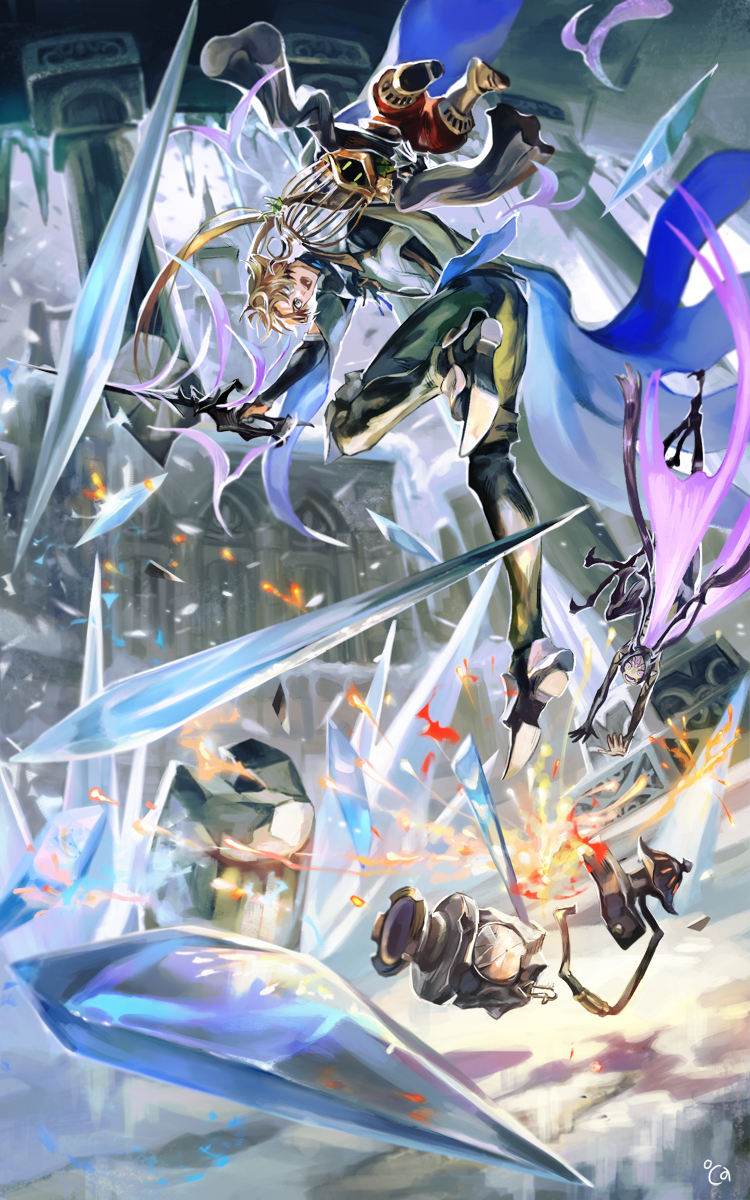 This is a pixiv picture whose title is 【PFLS】氷灰の城.