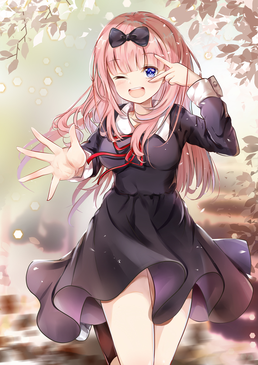 This is a pixiv picture whose title is 藤原千花.