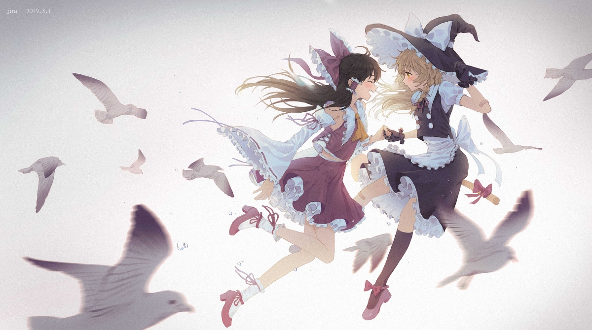 This is a pixiv picture whose title is 灵魔理.