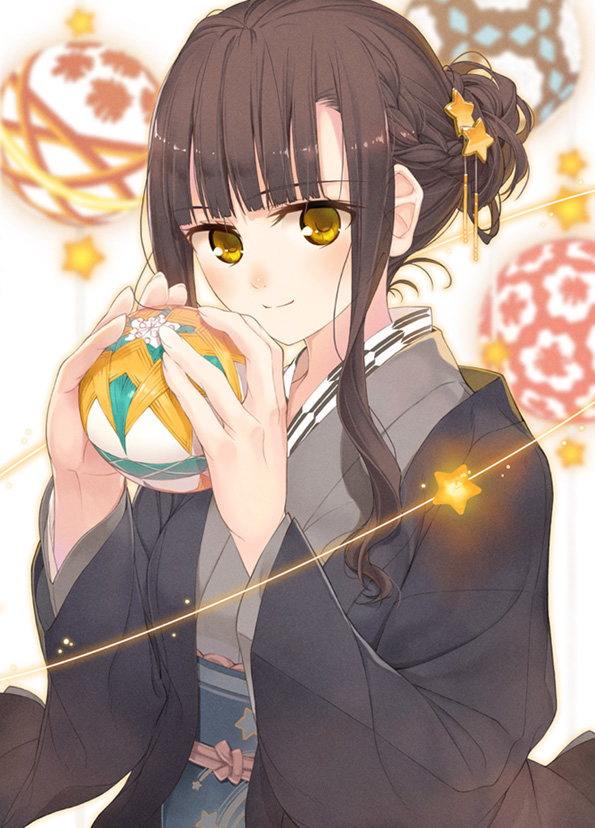 This is a pixiv picture whose title is 星と毬.
