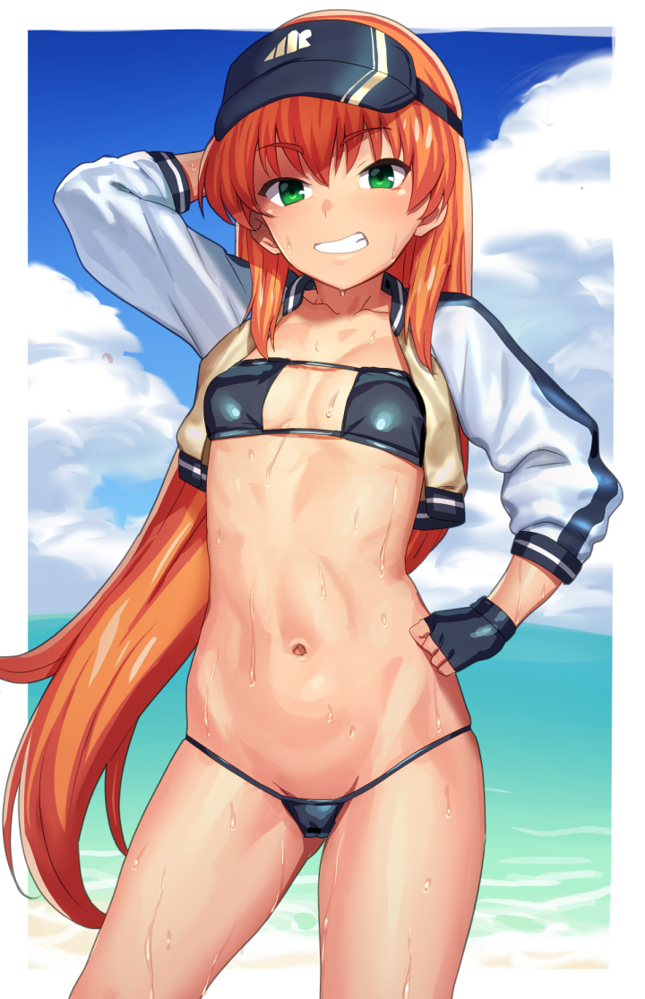 This is a pixiv picture whose title is 赤井ほむら　水着.