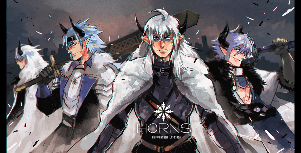 This is a pixiv picture whose title is 【PFLS】HORNS.