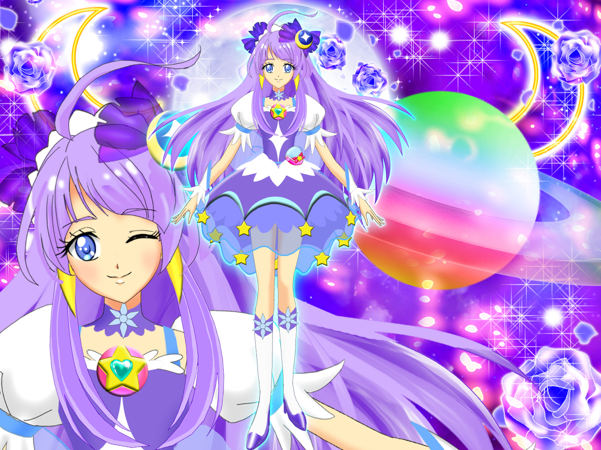 This is a pixiv picture whose title is ヒミツ変身☆お嬢さまはキュアセレーネ♪夜空に輝く神秘の月明かり！.