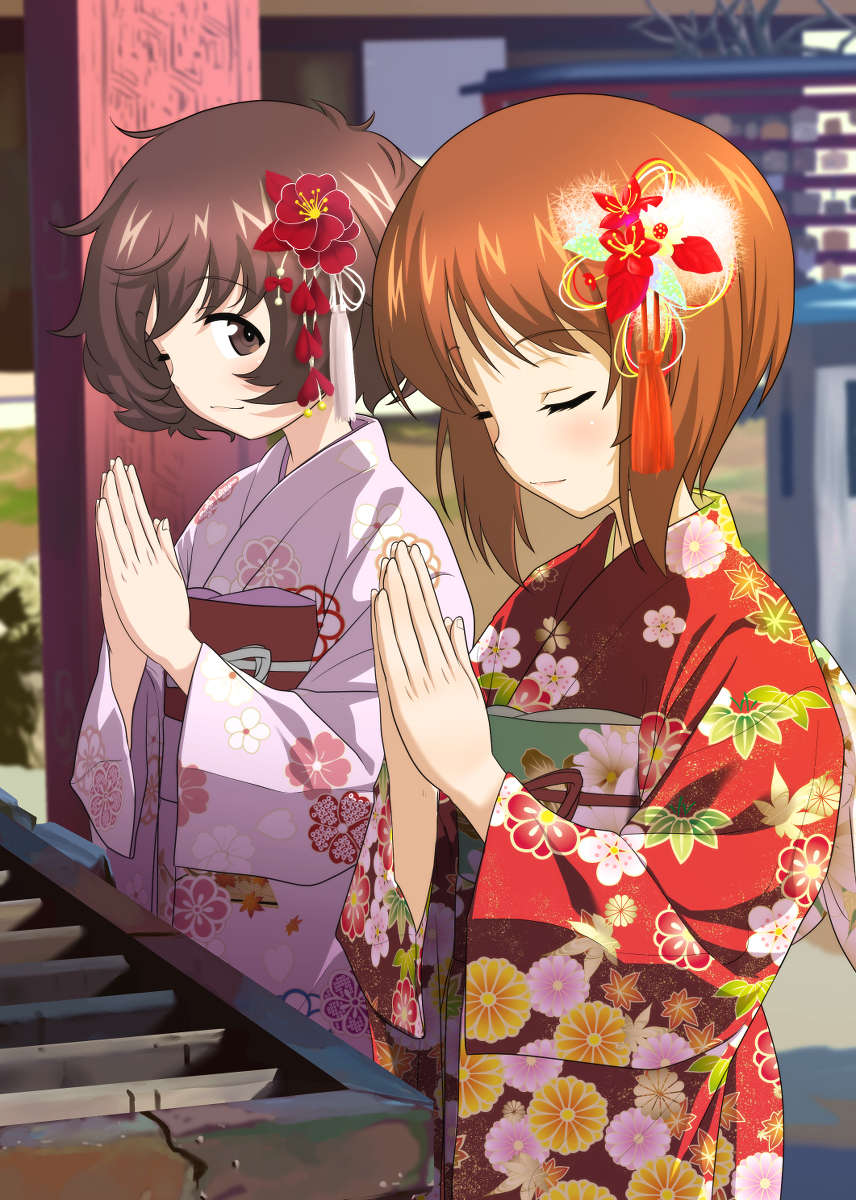 This is a pixiv picture whose title is 初詣.