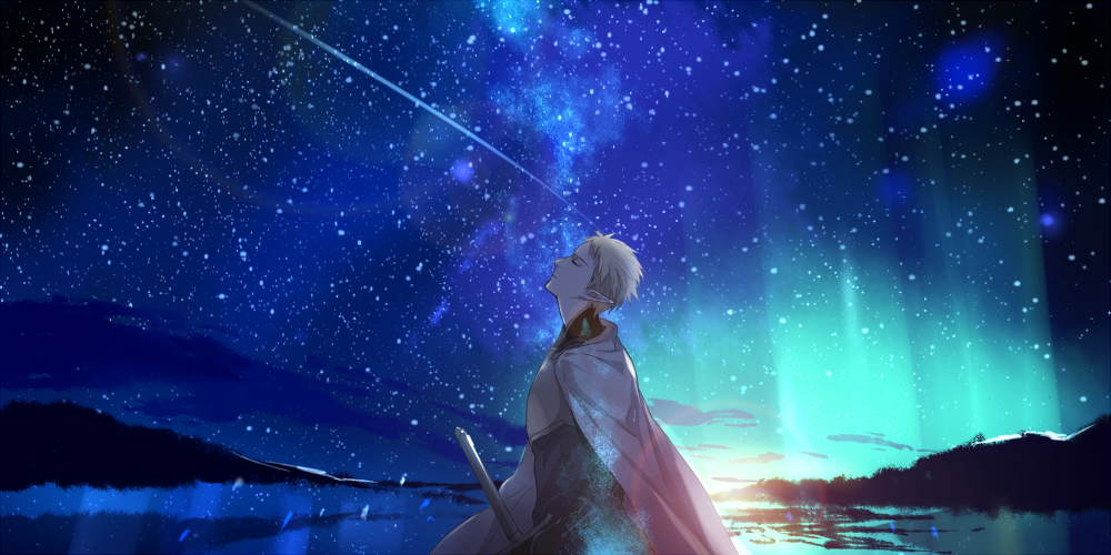 This is a pixiv picture whose title is 【PFLS】星が降る【灰色熊の戦い】.