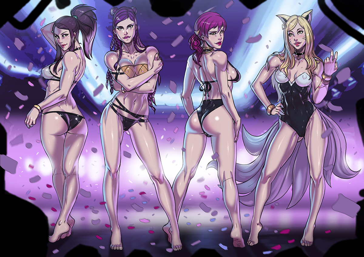 This is a pixiv picture whose title is K/DA POP/STARS 水着.