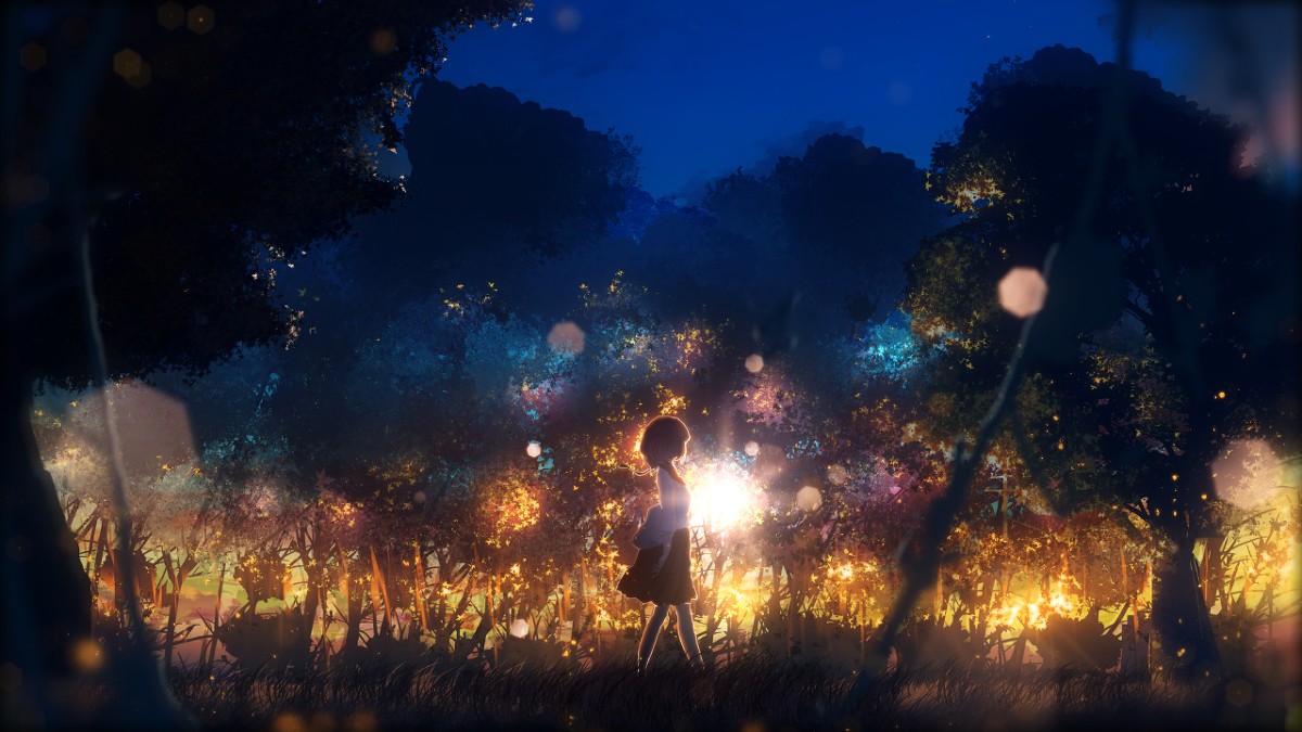 This is a pixiv picture whose title is 樹陰に咲く.
