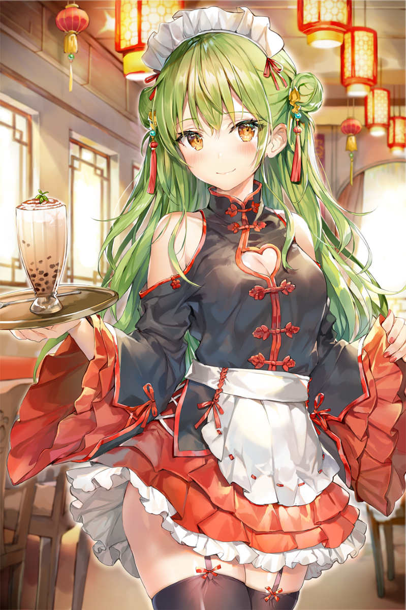 This is a pixiv picture whose title is チャイナ×メイド.