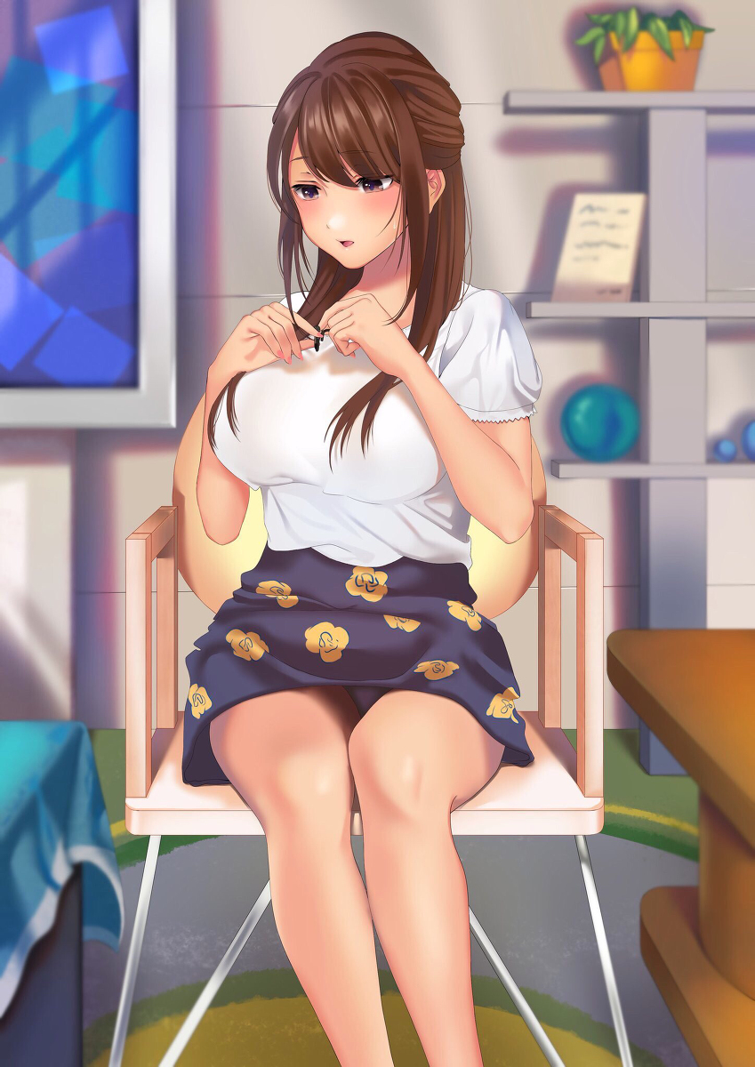 This is a pixiv picture whose title is ピンマイクを直す新人女子アナ.