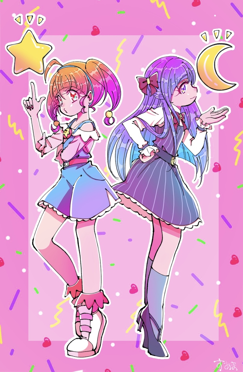 This is a pixiv picture whose title is ⭐️と🌙.