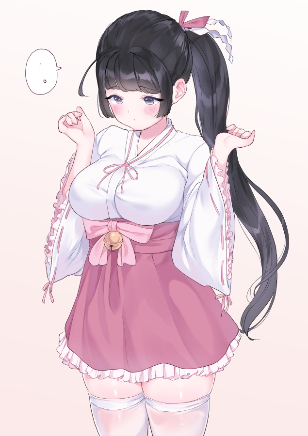 This is a pixiv picture whose title is ぶりっこ巫女服ちゃん.