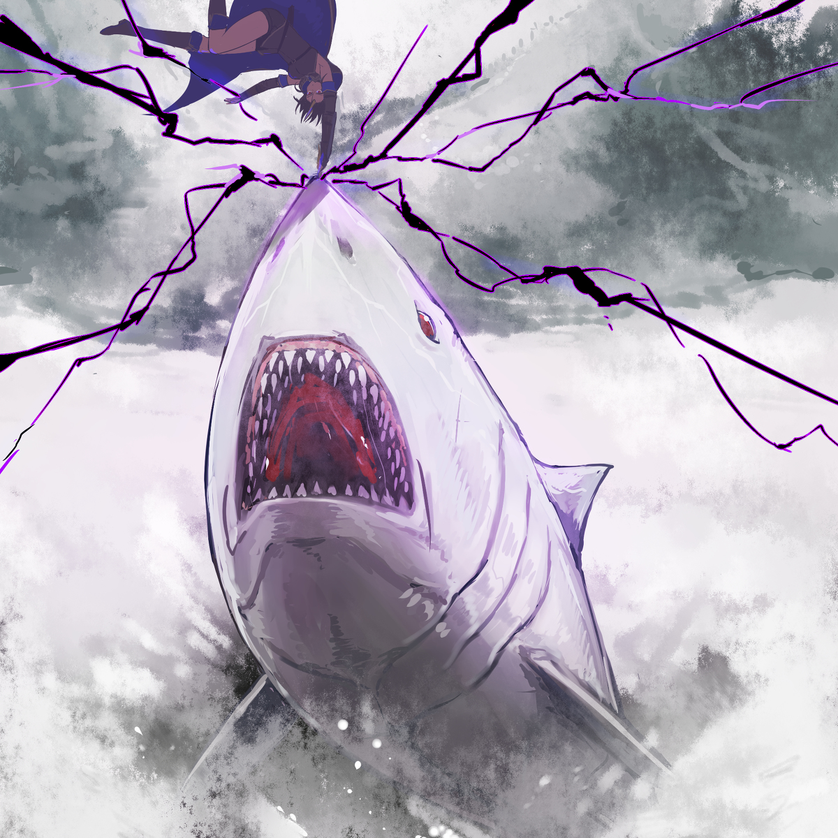 This is a pixiv picture whose title is 【PFLS】ノーザリアスノーシャーク【谷間の国の戦い】.