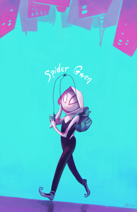 This is a pixiv picture whose title is Spider Gwen.