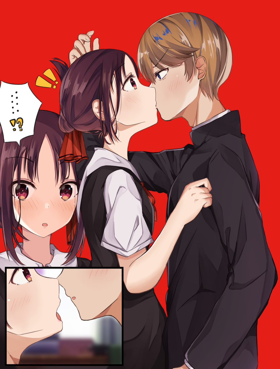 This is a pixiv picture whose title is kiss.