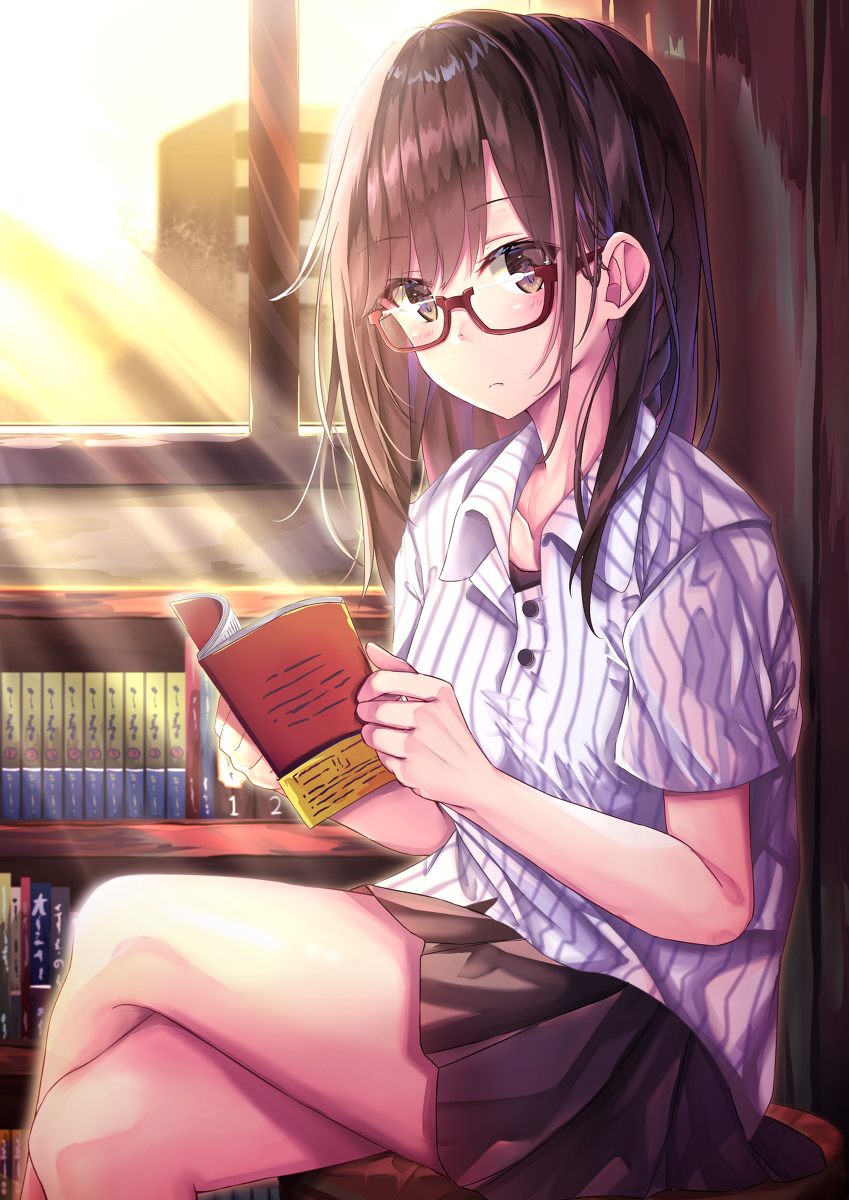 This is a pixiv picture whose title is 図書室.