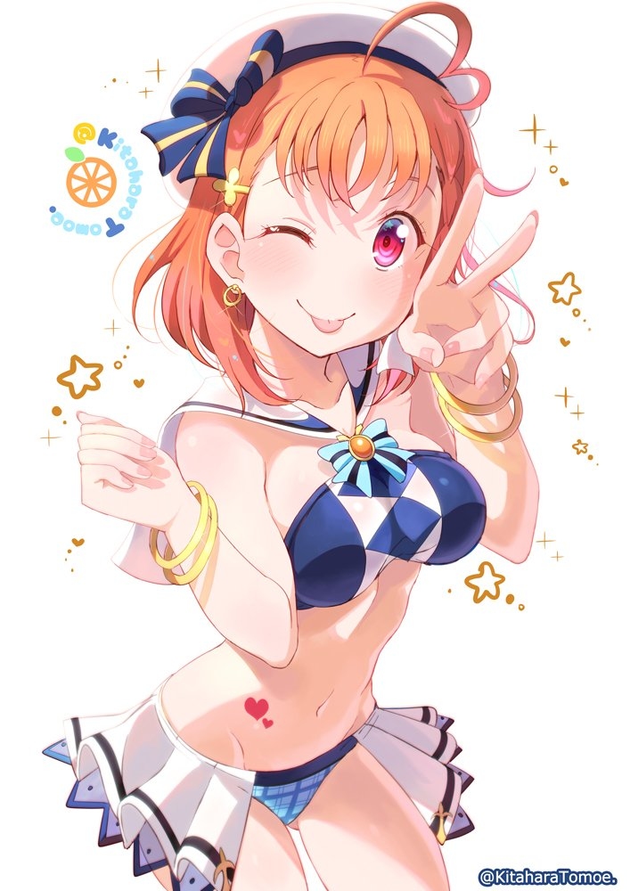 This is a pixiv picture whose title is 今日の千歌ちゃん🍊みら僕ビキニ化ちかっち👙💕.