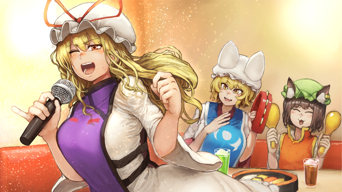 This is a pixiv picture whose title is 八雲家のカラオケ.