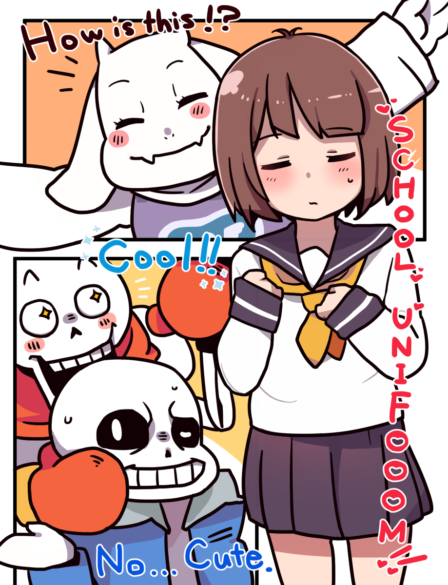 This is a pixiv picture whose title is Uniforms of Frisk.