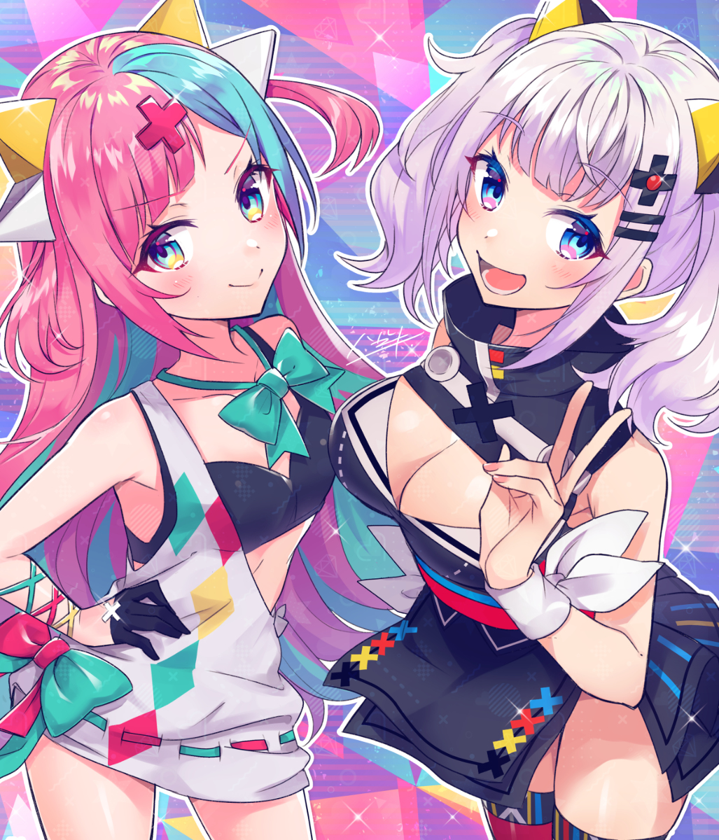 This is a pixiv picture whose title is ピンキーちゃんと月ちゃん.