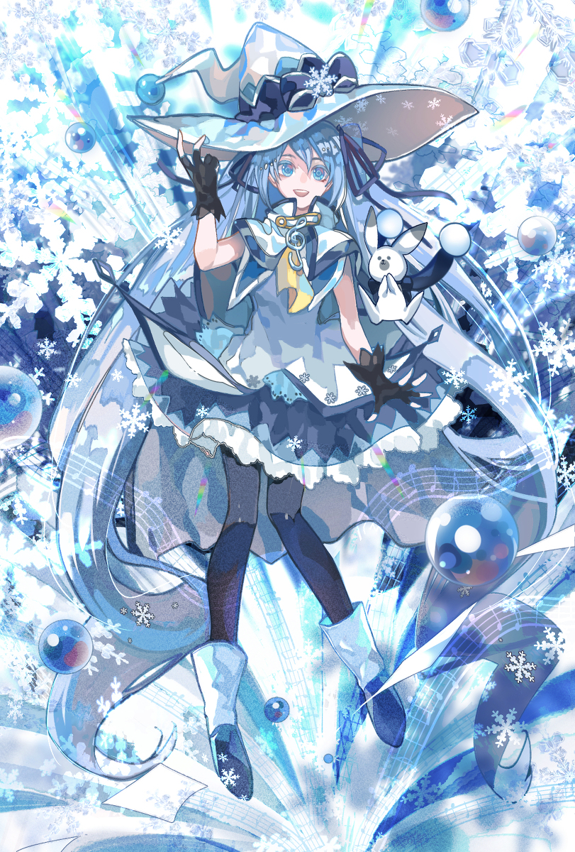 This is a pixiv picture whose title is 雪と魔法.