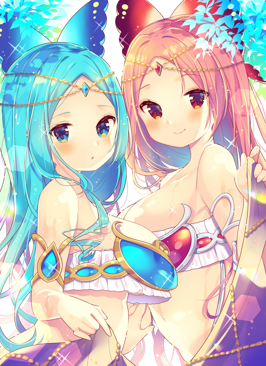 This is a pixiv picture whose title is 2人の水浴び.