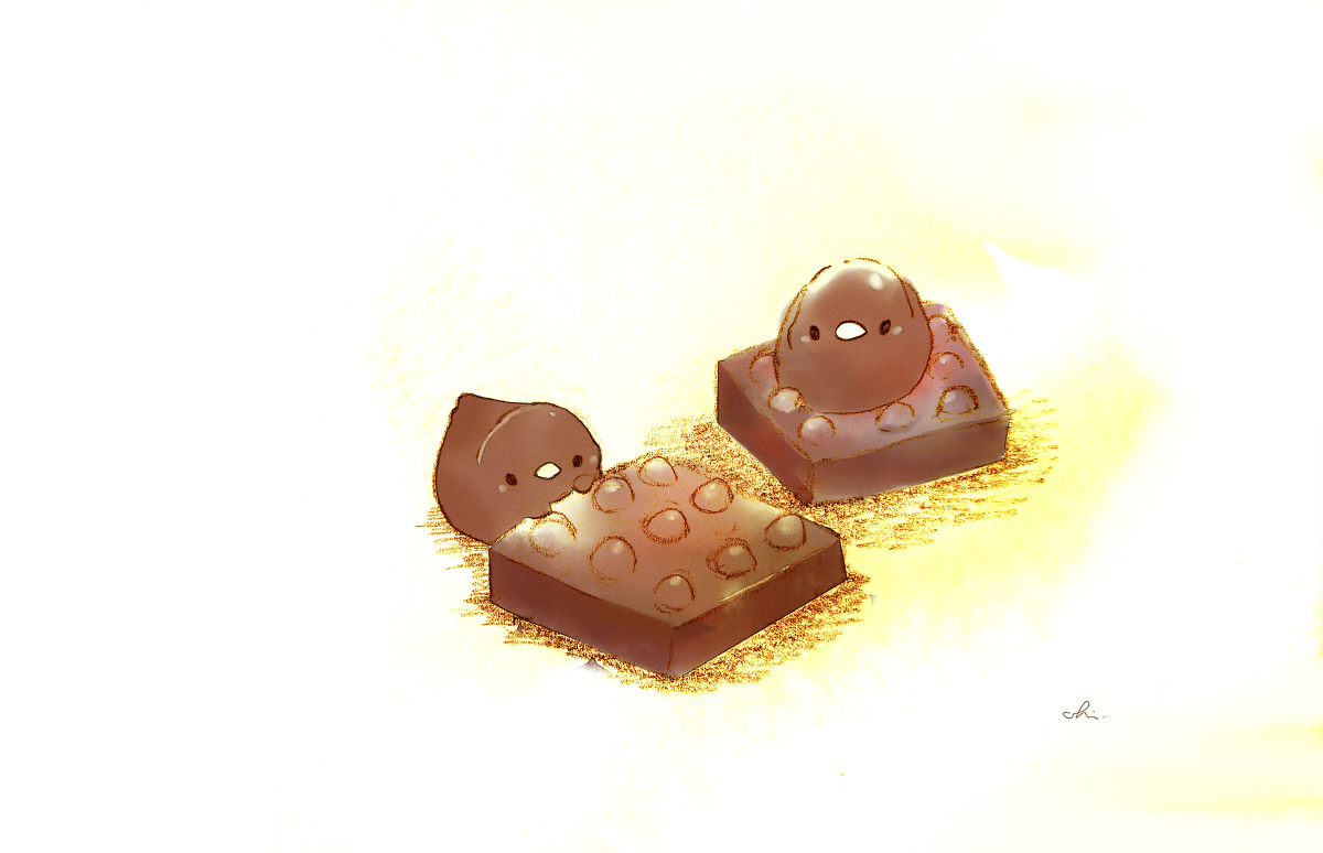 This is a pixiv picture whose title is 点字チョコ.