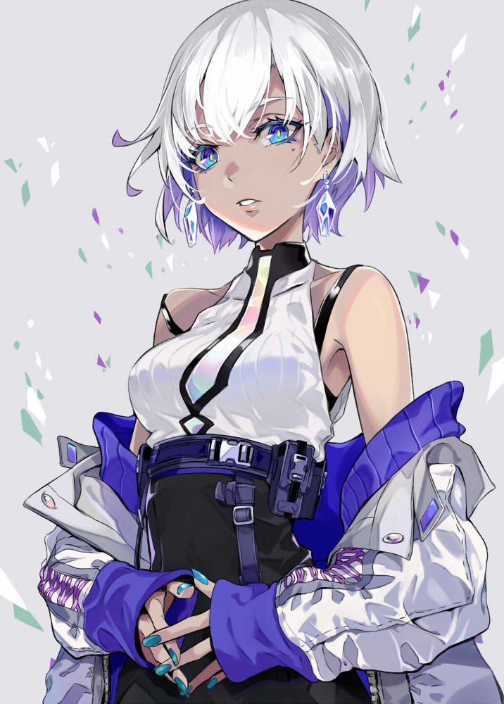 This is a pixiv picture whose title is White＆Purple.