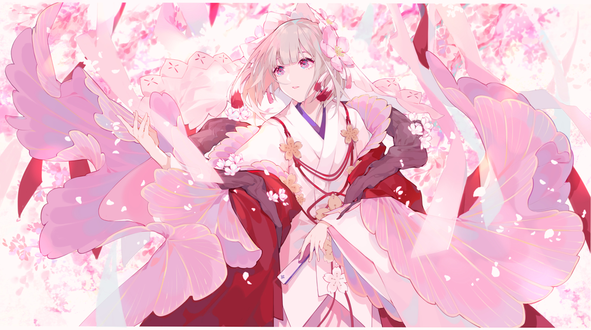 This is a pixiv picture whose title is 春櫻戀歌.