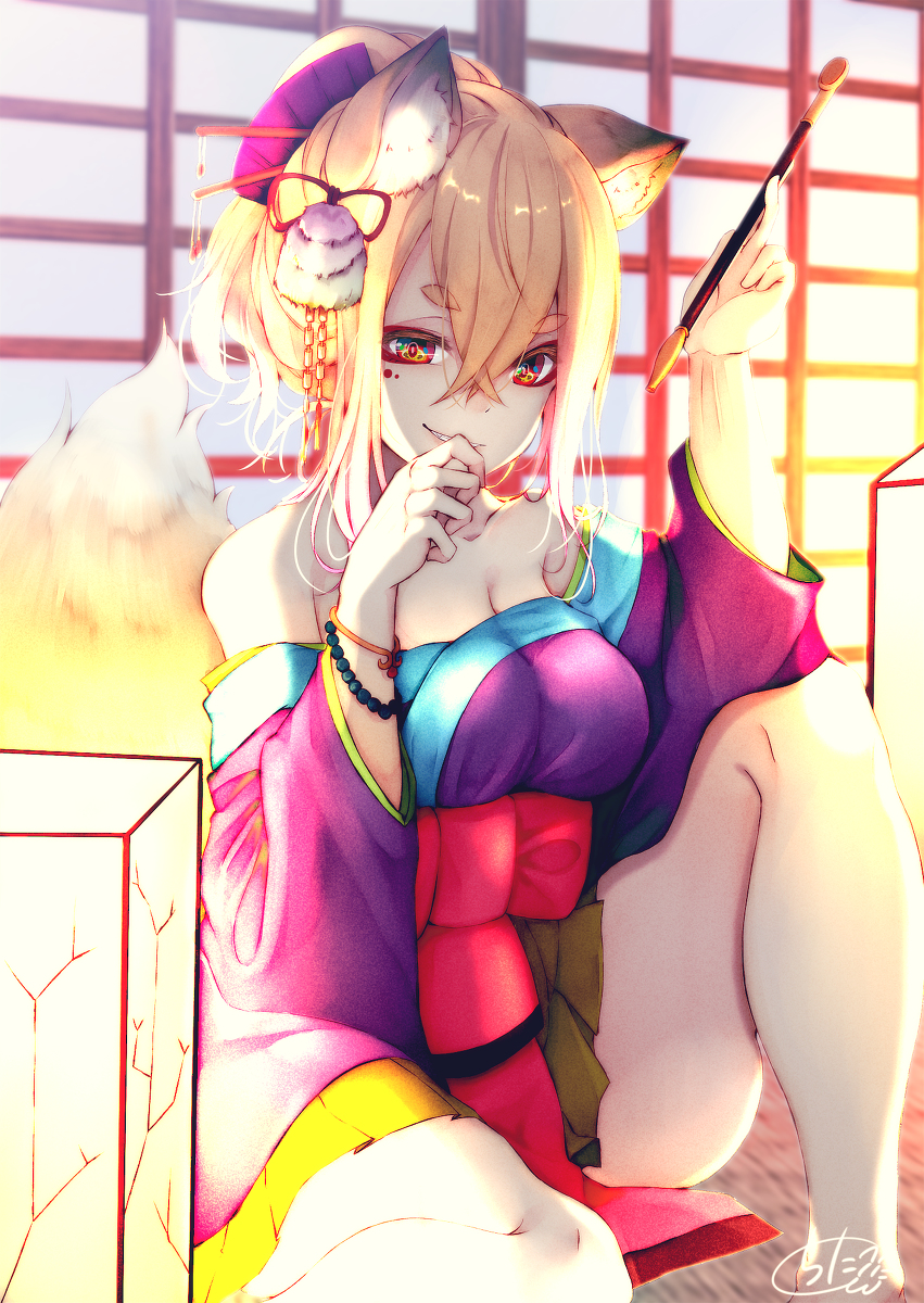 This is a pixiv picture whose title is 狐さん.