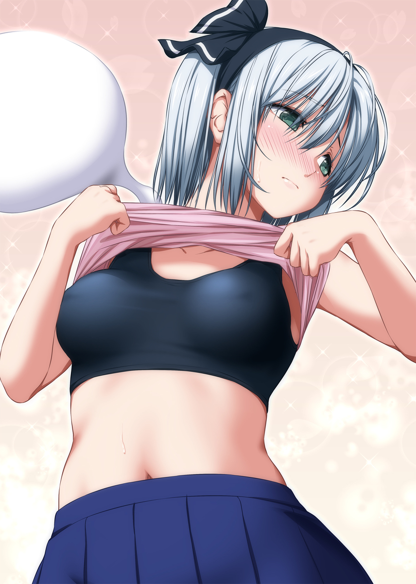 This is a pixiv picture whose title is 妖夢ちゃんが脱いでいくだけ.