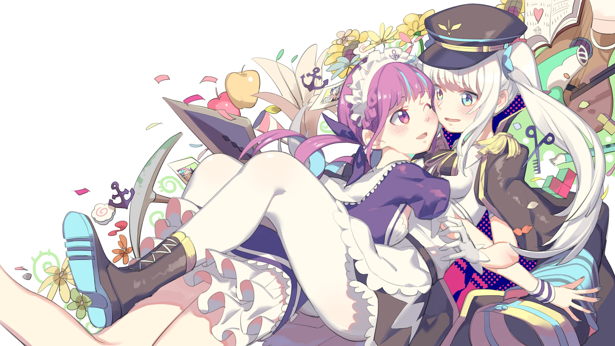 This is a pixiv picture whose title is めあちゃんとあくあちゃんチャンネル登録者数五万人おめでとう！.