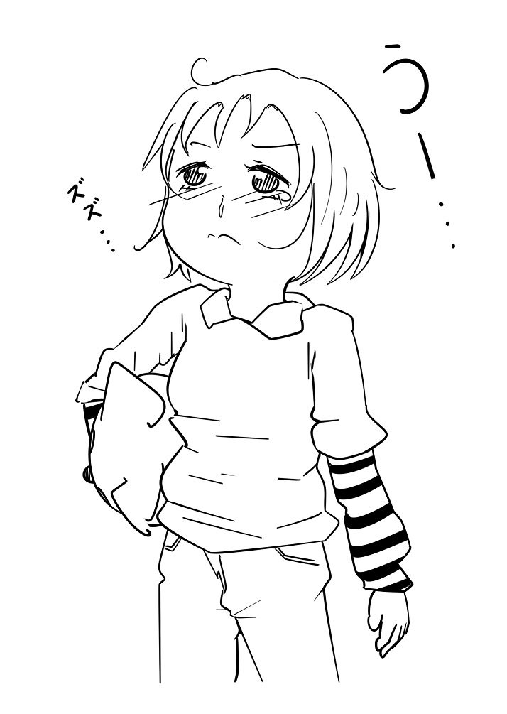 This is a pixiv picture whose title is 花粉　女児　鼻水.