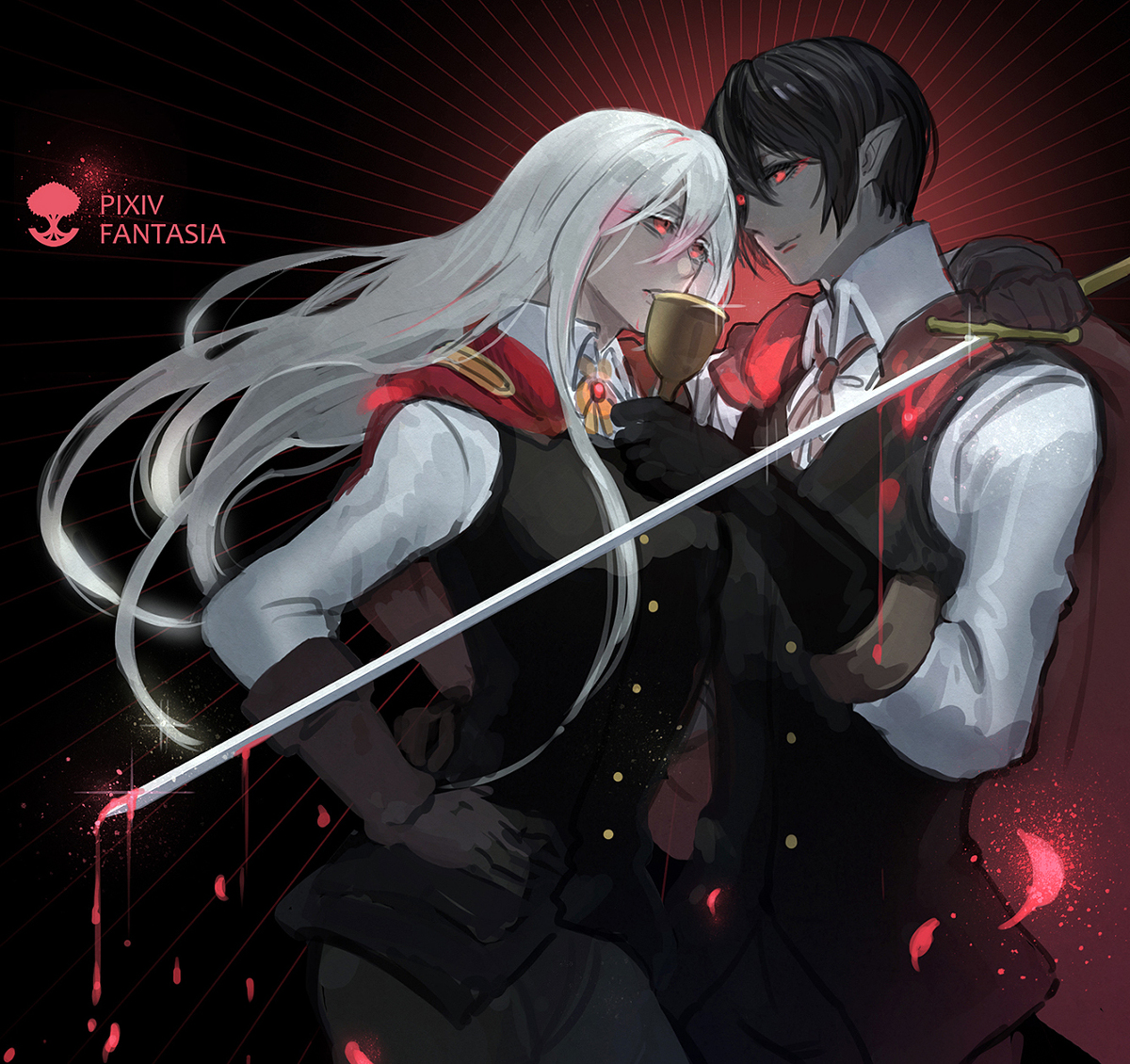 This is a pixiv picture whose title is 【PFLS】The Lovers【王無き国の戦い】.