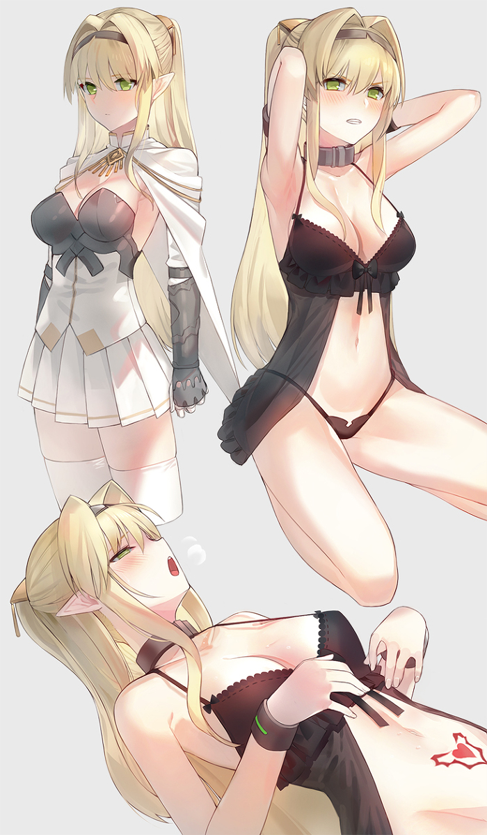 This is a pixiv picture whose title is 「くっ、殺せ！」.