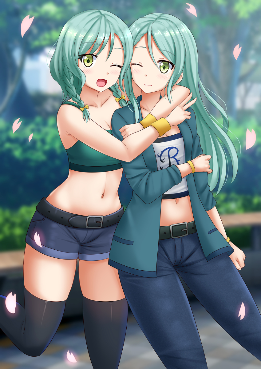 This is a pixiv picture whose title is Hina x Sayo.