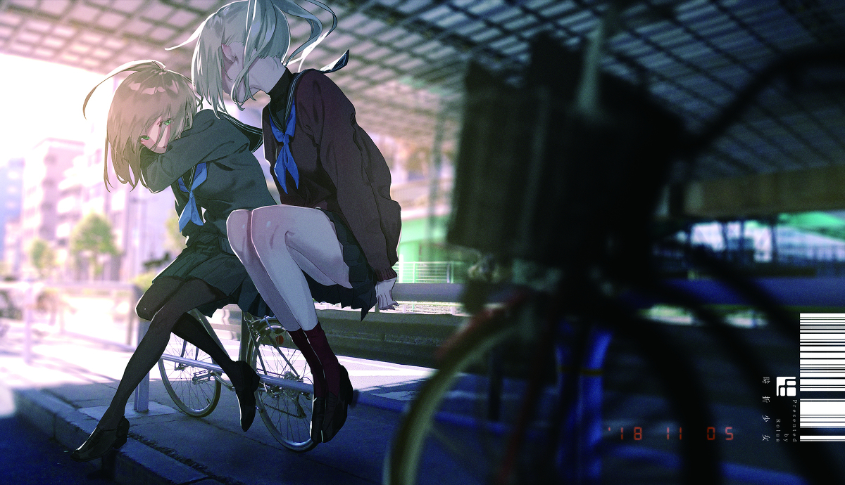 This is a pixiv picture whose title is 放課後高架下.