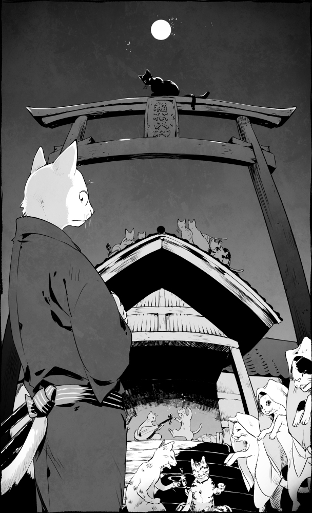 This is a pixiv picture whose title is 猫の手屋繁盛記.