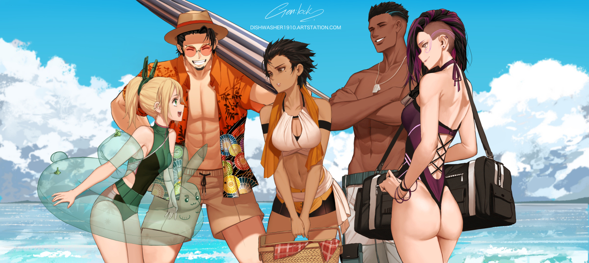 This is a pixiv picture whose title is Beach day : Genlock.