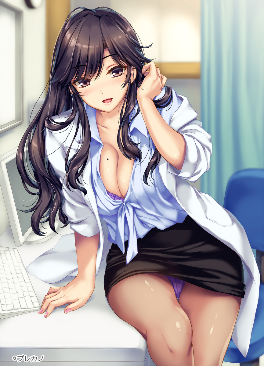 This is a pixiv picture whose title is ボクと彼女（女医）の診察日誌.