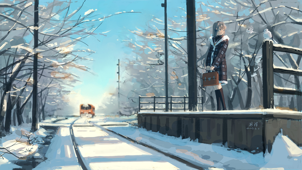 This is a pixiv picture whose title is 3-雪晴れ.