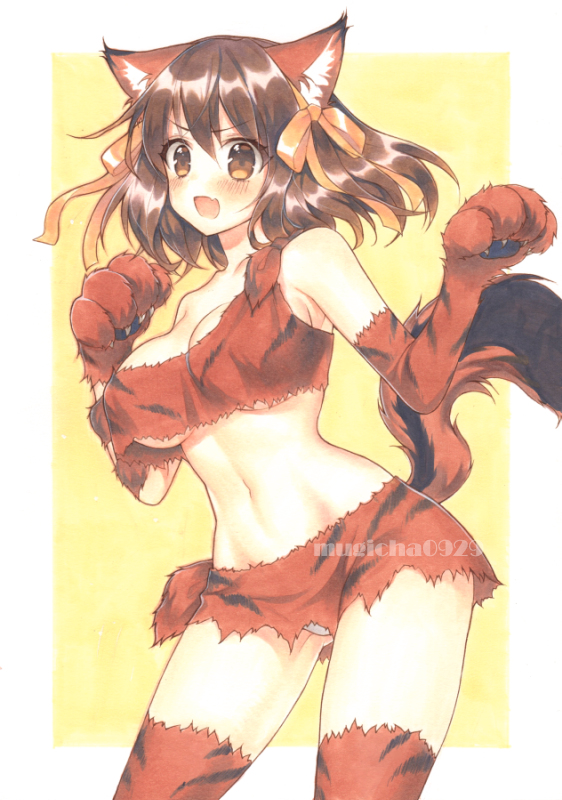This is a pixiv picture whose title is 猫耳ハルヒ(=^・・^=).