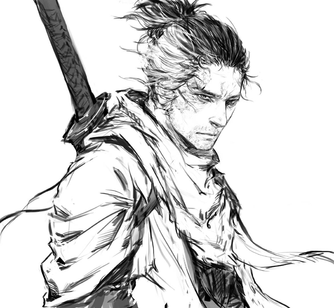 This is a pixiv picture whose title is 摸只狼.