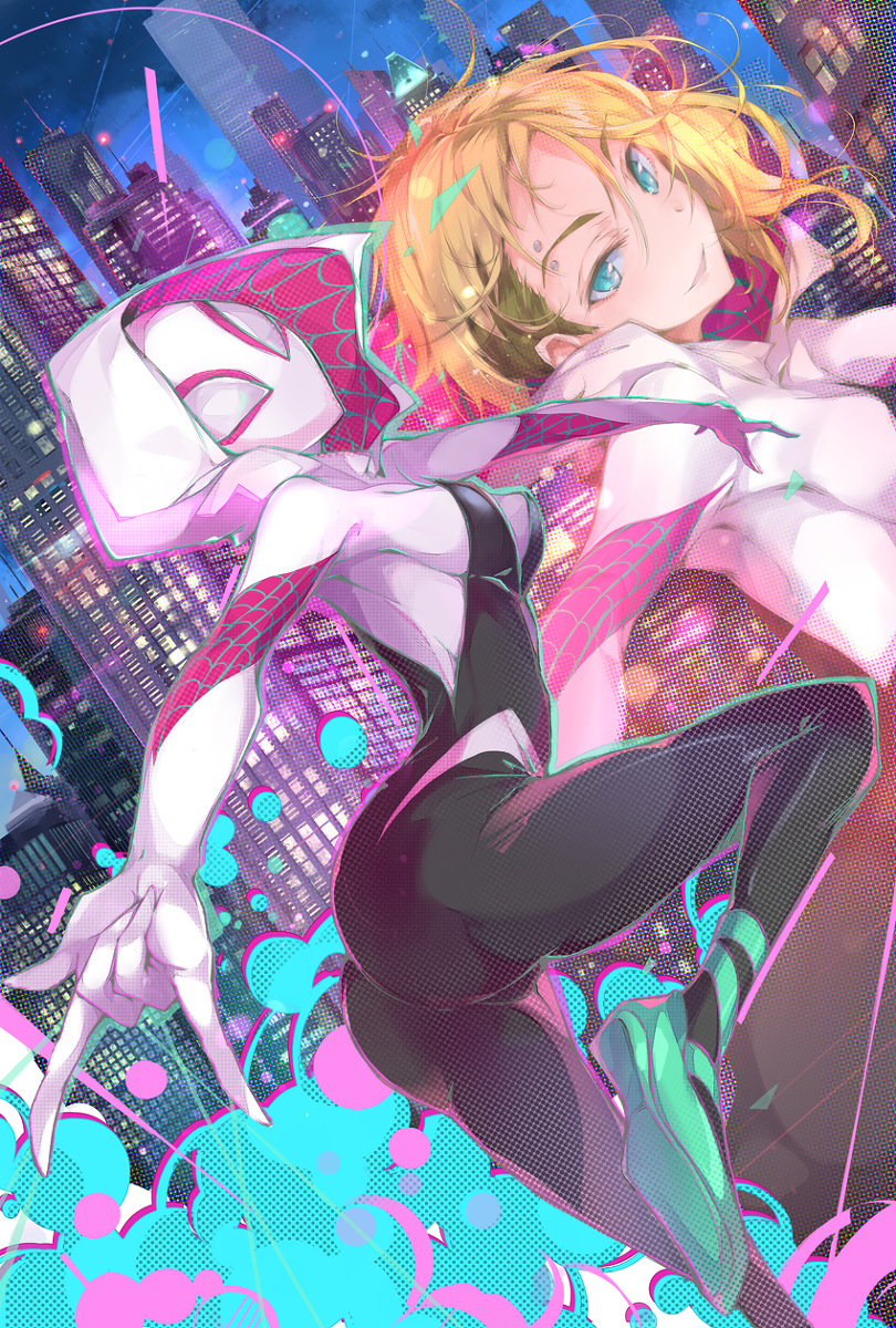 This is a pixiv picture whose title is SPIDERVERSE_GweN.