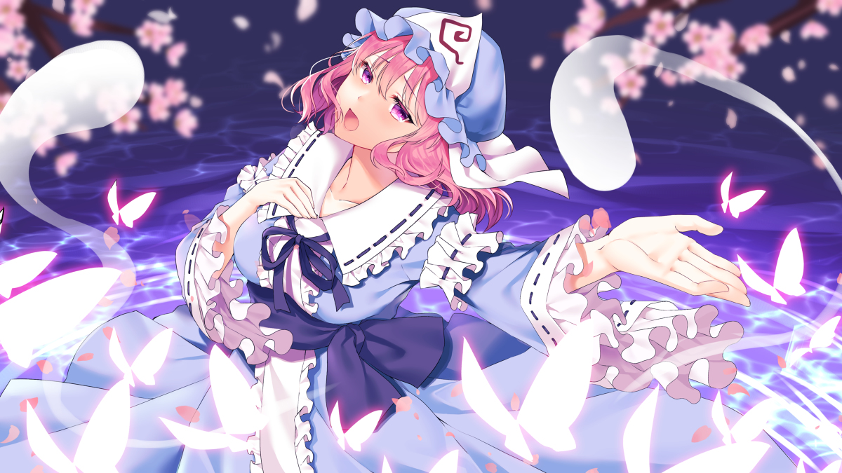This is a pixiv picture whose title is 西行寺幽々子.