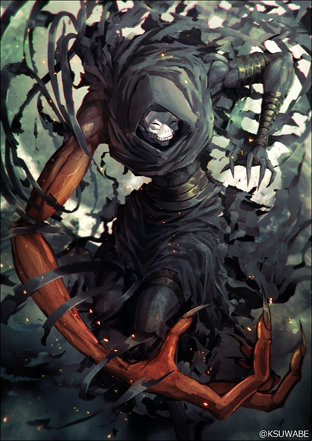 This is a pixiv picture whose title is 呪腕のハサン.