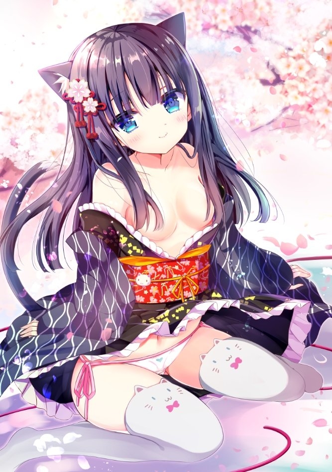 This is a pixiv picture whose title is 花見日和.