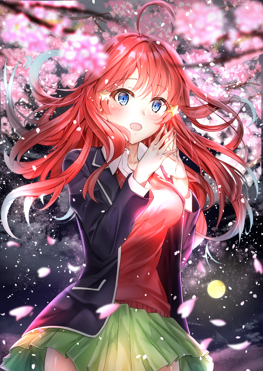 This is a pixiv picture whose title is 桜の下で五月と.