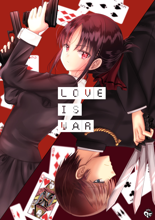 This is a pixiv picture whose title is 恋は戦争.